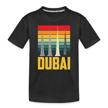 Dubaï Gratte-ciel Burj Khalifa Retro UAE - T-shirt bio Premium Enfant - noir - Devant