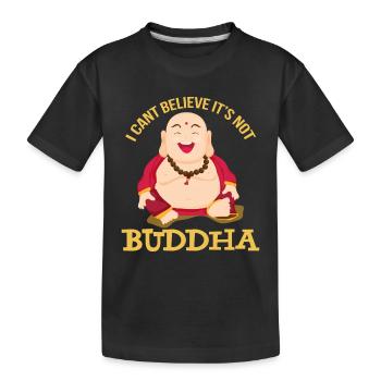Fetter Buddha Asien Religion Meditation - Kinder Premium Bio T-Shirt - Schwarz - Vorne