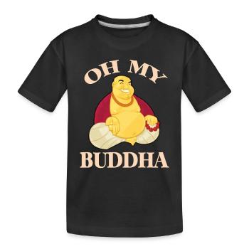 Oh my Buddha Buddhism Meditation Relax - Kids' Premium Organic T-Shirt - black - Front