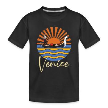 Venedig Gondel Norditalien Lagune Canal Grande - Kinder Premium Bio T-Shirt - Schwarz - Vorne