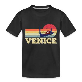Venise Grand Canal Gondole Italie Romance - T-shirt bio Premium Enfant - noir - Devant