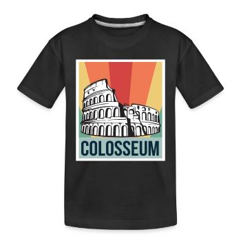 Colosseum Retro Gladiator Roman Duel - Kids' Premium Organic T-Shirt - black - Front