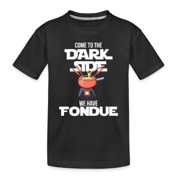 Fondue Dark Side Switzerland Cheese Alps - Kids' Premium Organic T-Shirt - black - Front