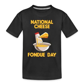 Nationaler Käsetag Schweiz Fondue Alpen - Kinder Premium Bio T-Shirt - Schwarz - Vorne