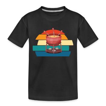 Fondue Fromage Suisse Alpes occidentales Sauce au fromage - T-shirt bio Premium Enfant - noir - Devant