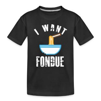 Fondue au fromage liquide Alpes suisses Bonheur - T-shirt bio Premium Enfant - noir - Devant