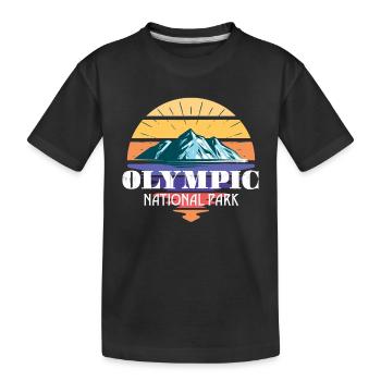 Olymp Nationalpark Gebirge Washington Wandern - Kinder Premium Bio T-Shirt - Schwarz - Vorne