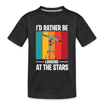 Télescope d’astronomie Soleil Jupiter Mars - T-shirt bio Premium Enfant - noir - Devant