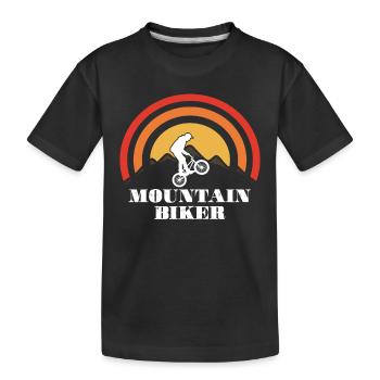 VÉLO DE MONTAGNE Vélo BMX Vélo de route - T-shirt bio Premium Enfant - noir - Devant