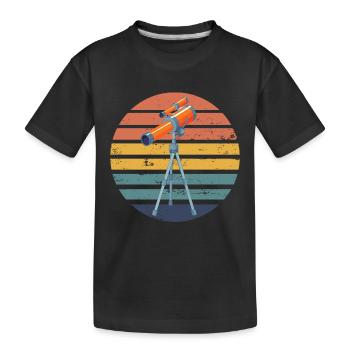 Télescope Ciel étoilé Mars Jupiter Astronome - T-shirt bio Premium Enfant - noir - Devant