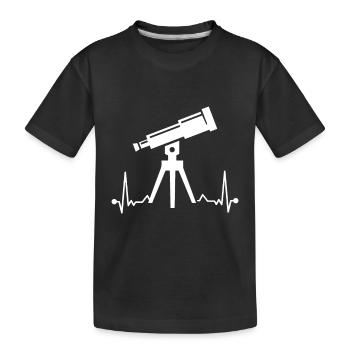 Télescope Heartbeat Astronomer Space - T-shirt bio Premium Enfant - noir - Devant