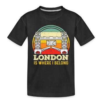 London UK Tower Bridge England Thames - Kids' Premium Organic T-Shirt - black - Front