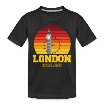 London England Big Ben London Eye - Kinder Premium Bio T-Shirt - Schwarz - Vorne