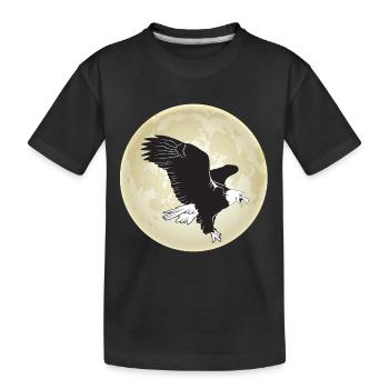 Adler Wildtiere Falknerei Raubvögel Mond - Kinder Premium Bio T-Shirt - Schwarz - Vorne