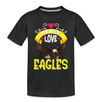 Eagle Peace Love Ornithologie Fauconnerie - T-shirt bio Premium Enfant - noir - Devant