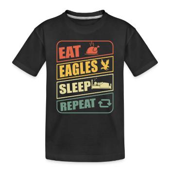 Eagle Sleep Repeat Ornithologie de la fauconnerie - T-shirt bio Premium Enfant - noir - Devant