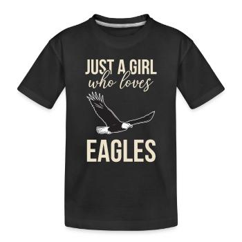 La fille aime l’aigle faucon faucon faucon faucon faucon - T-shirt bio Premium Enfant - noir - Devant