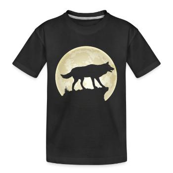 Pack de loups de pleine lune - T-shirt bio Premium Enfant - noir - Devant