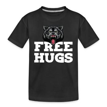 Wolf Embrace Wild Dog Full Moon Wolf Pack - Kids' Premium Organic T-Shirt - black - Front