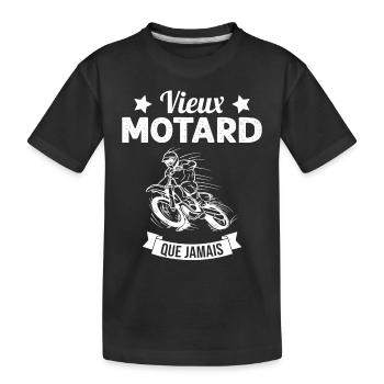 Vieux Motard Que Jamais Humour Cadeau - T-shirt bio Premium Enfant - noir - Devant