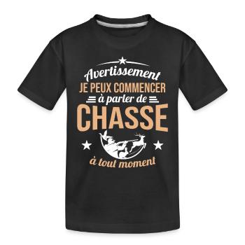 Parler De Chasse à Tout Moment Cadeau Chasseur - T-shirt bio Premium Enfant - noir - Devant
