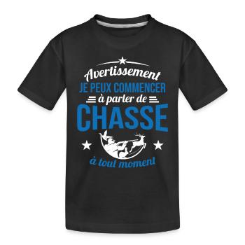 Parler De Chasse à Tout Moment Cadeau Chasseur - T-shirt bio Premium Enfant - noir - Devant