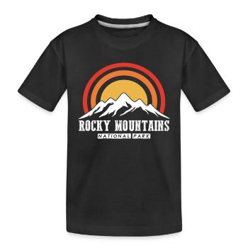 Nationalpark Wandern Rocky Mountains Souvenir Camp - Kinder Premium Bio T-Shirt - Schwarz - Vorne