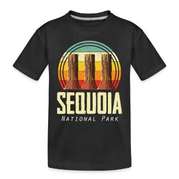 Sequoia National Park Sequoias Hiking Nature Cam - Kids' Premium Organic T-Shirt - black - Front