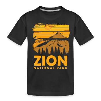 Parc national de Zion Canyon de l’Utah Campin de randonnée naturelle - T-shirt bio Premium Enfant - noir - Devant