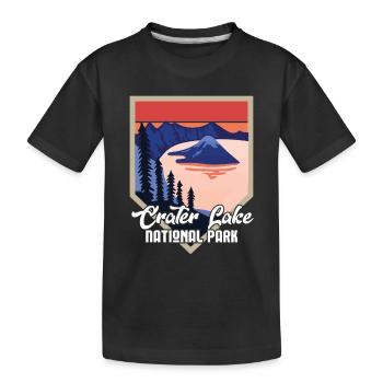 Crater Lake Volcano Lake Mountains Hiking - Kids' Premium Organic T-Shirt - black - Front