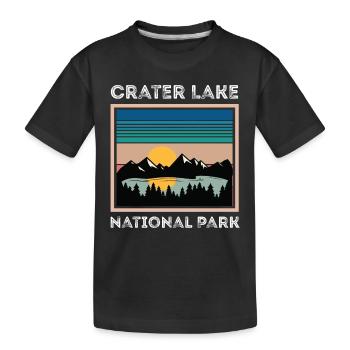 Crater Lake Camping Vulkan See Wandern - Kinder Premium Bio T-Shirt - Schwarz - Vorne