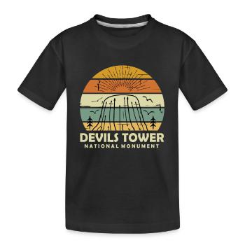 Wyoming National Monument Devils Tower Randonnée Nature - T-shirt bio Premium Enfant - noir - Devant