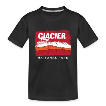 Glacier Souvenir Montana Mountains National Park - Kids' Premium Organic T-Shirt - black - Front
