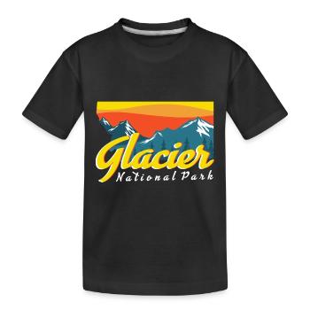 Glacier National Park Grizzly Bear Souvenir Montana B - Kids' Premium Organic T-Shirt - black - Front