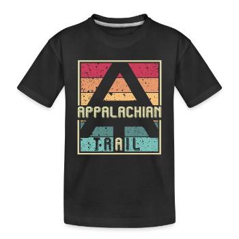 Appalachian Trail Mountains Souvenir Hiking Trail - Kids' Premium Organic T-Shirt - black - Front