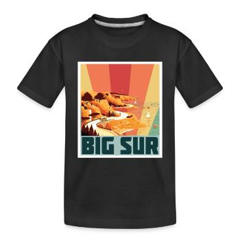 Big Sur Shore California Souvenir Ocean Nature Kiss - Kids' Premium Organic T-Shirt - black - Front