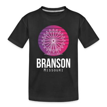 Branson Riesenrad Missouri Reisen Wandern Camping - Kinder Premium Bio T-Shirt - Schwarz - Vorne