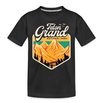 Grand-Teton Nationalpark Wyoming Andenken - Kinder Premium Bio T-Shirt - Schwarz - Vorne