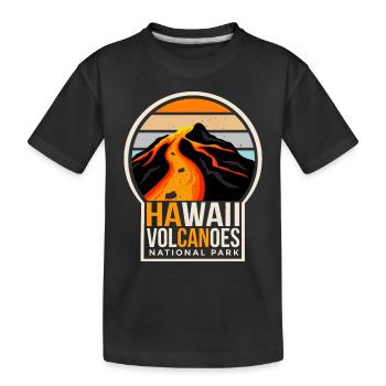 Parc national des volcans d’Hawaï Souvenir Île volcanique - T-shirt bio Premium Enfant - noir - Devant