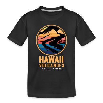 Hawaii Volcanoes National Park Volcano Island Souveni - Kids' Premium Organic T-Shirt - black - Front