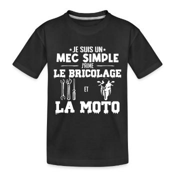 le bricolage et la moto !! - T-shirt bio Premium Enfant - noir - Devant
