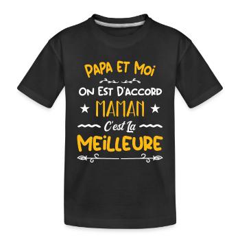 Ma maman est la meilleure - cadeau pour maman !! - T-shirt bio Premium Enfant - noir - Devant
