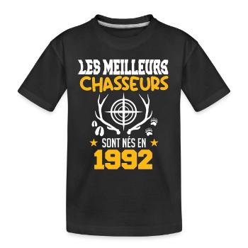 Chasseur | Anniversaire chasseur 1992 - T-shirt bio Premium Enfant - noir - Devant