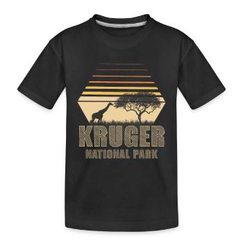 Krüger-Nationalpark Südafrika Giraffe Wildtier-Saf - Kinder Premium Bio T-Shirt - Schwarz - Vorne