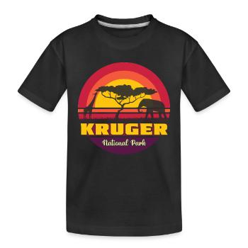 Kruger National Park Africa Safari Elephant Giraffe - Kids' Premium Organic T-Shirt - black - Front