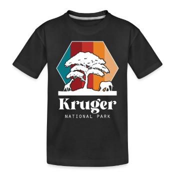Nationalpark Afrika Krüger-Safari Big Five Elephan - Kinder Premium Bio T-Shirt - Schwarz - Vorne