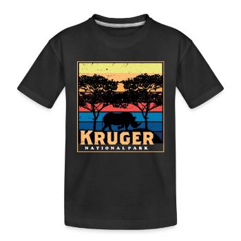 Krüger Nationalpark Safari Rhino Africa Big Five S - Kinder Premium Bio T-Shirt - Schwarz - Vorne