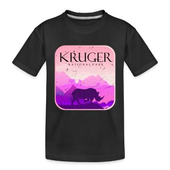 Rhino Kruger National Park Safari Afrika Big Five - Kinder Premium Bio T-Shirt - Schwarz - Vorne