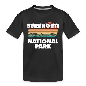 Parc national du Serengeti Africa Safari dans la Savane - T-shirt bio Premium Enfant - noir - Devant
