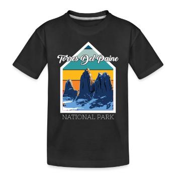 Nationalpark Torres del Paine Chile Blauer Eisberg - Kinder Premium Bio T-Shirt - Schwarz - Vorne